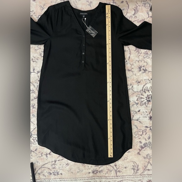 Eileen Fisher Black Button Front Tencel Tunic Style Dress Size Small - Picture 5 of 7